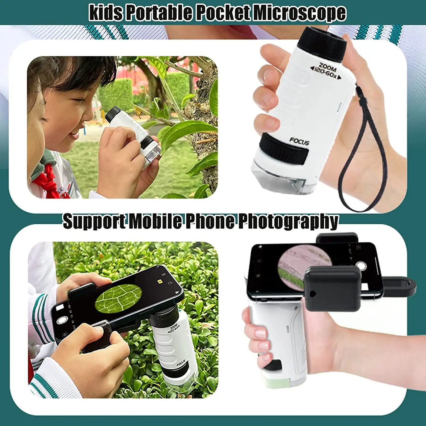 Fun-filled Hand-held 120X Children Microscope